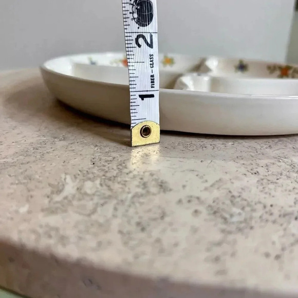 Vintage White Floral Round Four Section Divided Dish Plate Hand Painted Japan - Picture 8 of 10